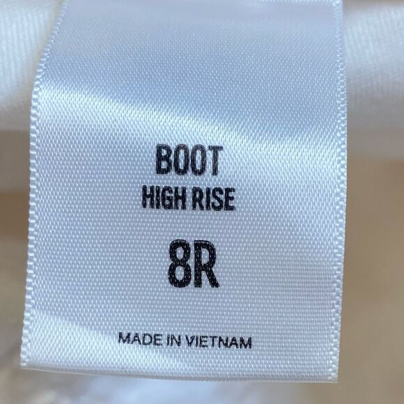 Express White Denim Jeans Bootcut High Rise Womens Size 8R w Pockets - Picture 7 of 8